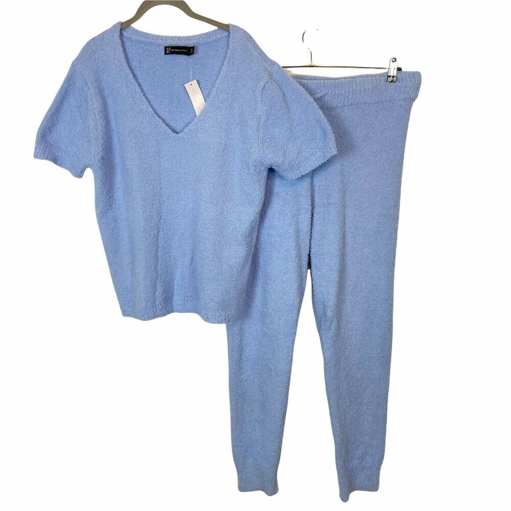 NY & Company Lounging Set Pajamas Women's Blue Super Soft Cozy size XL NWT